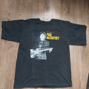 Paul McCartney Beatles Concert Tee 2011 Black Graphic T-Shirt On The Run Tour XL
